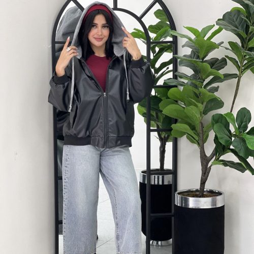 فروش عمده کاپشن زنانه چرم لیا آستردار کد 130337