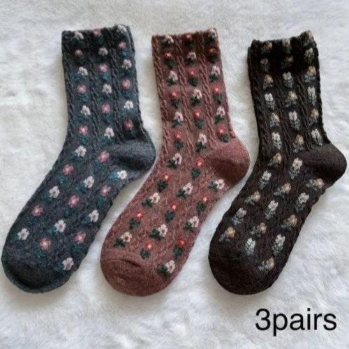 فروش عمده جوراب زنانه ساقدار شکوفه برجسته خارجی کد 132855