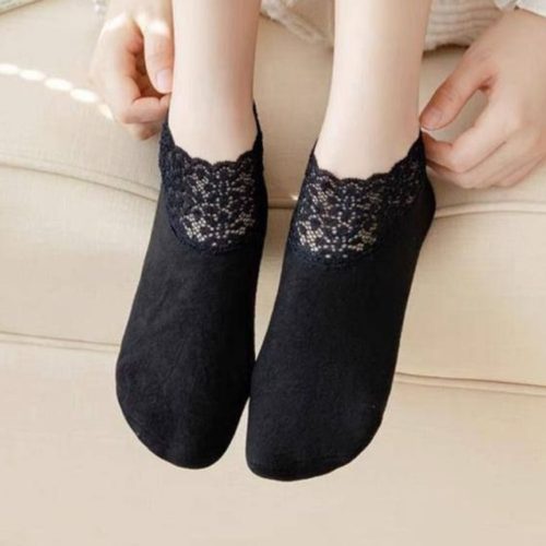 فروش عمده جوراب زنانه نیم ساق بالا گیپور خارجی کد 132856