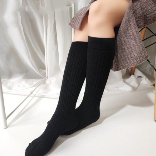 فروش عمده جوراب زنانه زیر زانو طرح گندمی خارجی کد 132858