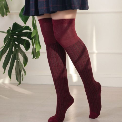 فروش عمده جوراب زنانه بالا زانو طرح گندمی خارجی کد 132863