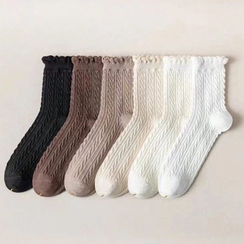 فروش عمده جوراب زنانه ساقدار لب دالبری برجسته خارجی کد 132911