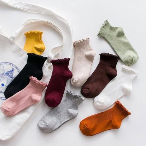 فروش عمده جوراب زنانه نیم ساق لب فرفری خارجی کد 133210