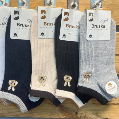 جوراب زنانه مچی گلدوزی بروسکا خارجی کد 134215 - خرید جوراب زنانه عمده