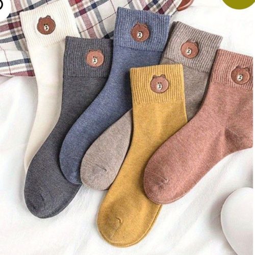 جوراب زنانه ساقدار گلدوزی کش دوبل تدی خارجی کد 134704 - خرید جوراب زنانه عمده