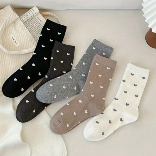 جوراب زنانه ساقدار قلب ریز خارجی کد 135092 - خرید جوراب زنانه عمده