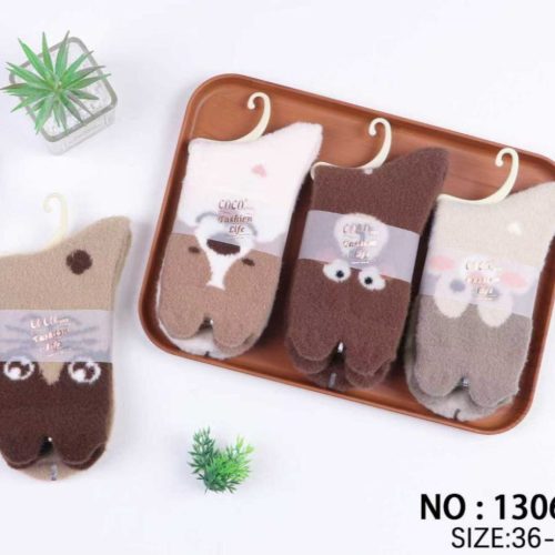 جوراب زنانه ساقدار پشمی حوله ای خارجی کد 136369 - خرید جوراب زنانه عمده