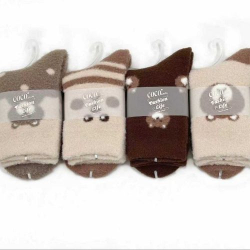 جوراب زنانه ساقدار پشمی حوله ای خارجی کد 136373 - خرید جوراب زنانه عمده