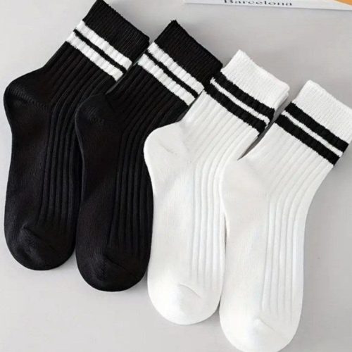 جوراب زنانه ساقدار دو خط کبریتی خارجی کد 137349 - خرید جوراب زنانه عمده