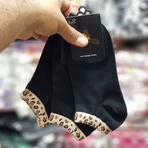 جوراب زنانه مچی لب پلنگی خارجی کد 137367 - خرید جوراب زنانه عمده