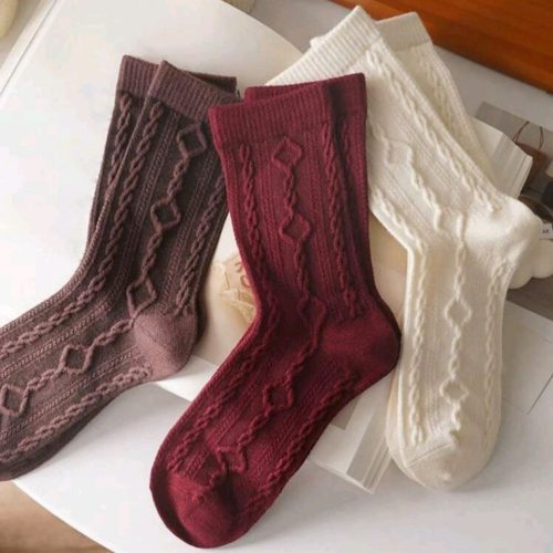 جوراب زنانه ساقدار برجسته خارجی کد 140324 - خرید جوراب زنانه عمده