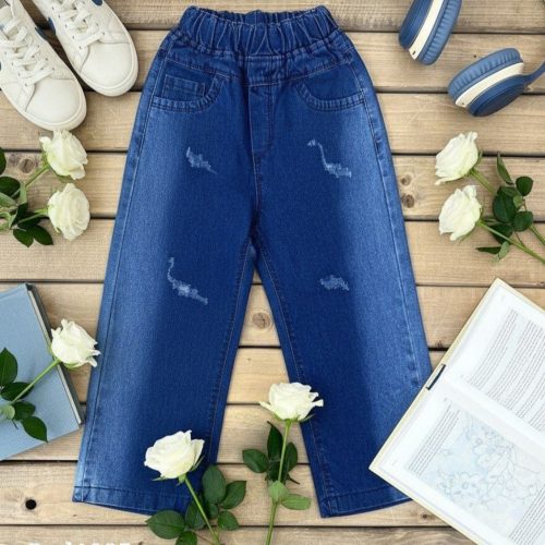 شلوار لی بگ دخترانه بغل رادو کد 135663 - خرید شلوار دخترانه عمده