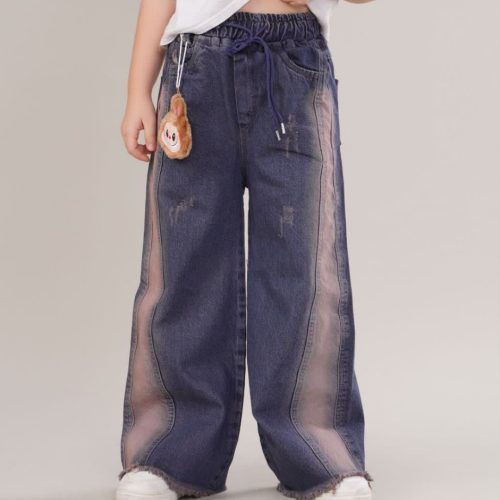 شلوار لی شافل دخترانه کد 135665 - خرید شلوار دخترانه عمده