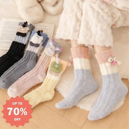 جوراب زنانه ساقدار بوکله عروسک دار خارجی کد 139279 - خرید جوراب زنانه عمده