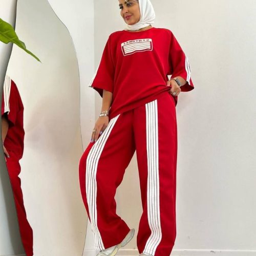 خرید عمده ست تیشرت شلوار چهار نوار - ست تیشرت شلوار زنانه عمده