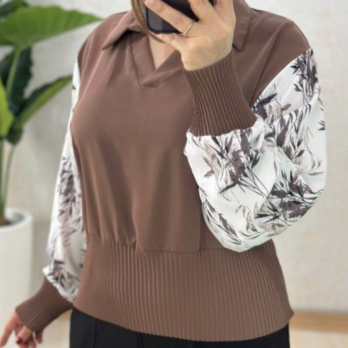 خرید عمده شومیز مچ و پایین پلیسه - شومیز زنانه عمده