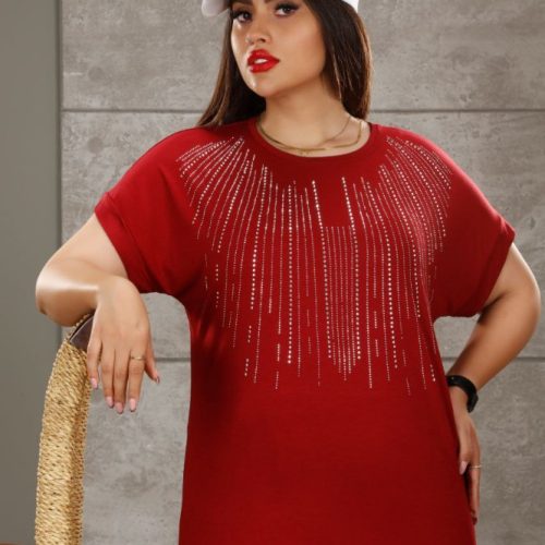 خرید عمده تونیک کیمینو سینه ریز نگینی - تونیک زنانه عمده