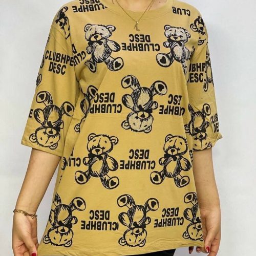 تیشرت لش چاپ نگین کد 133866 - خرید تاپ و تیشرت زنانه عمده