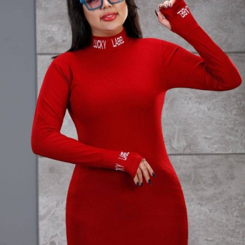 تونیک فینگر دار یقه اسکی یقه و فینگر گلدوزی شده کد 133996 - خرید تونیک زنانه عمده