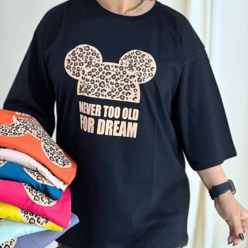 تیشرت باکسی سایز بزرگ کد 134554 - خرید تاپ و تیشرت زنانه عمده