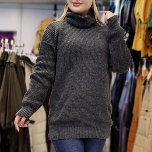 تونیک بافت یقه شل کد 134570 - خرید تونیک زنانه عمده