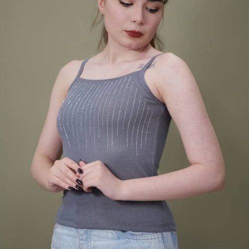 تاپ بندی نگینی کد 135119 - خرید تاپ و تیشرت زنانه عمده