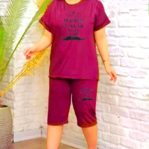 ست تیشرت شلوارک کد 135733 - خرید ست تاب شلوارک زنانه عمده