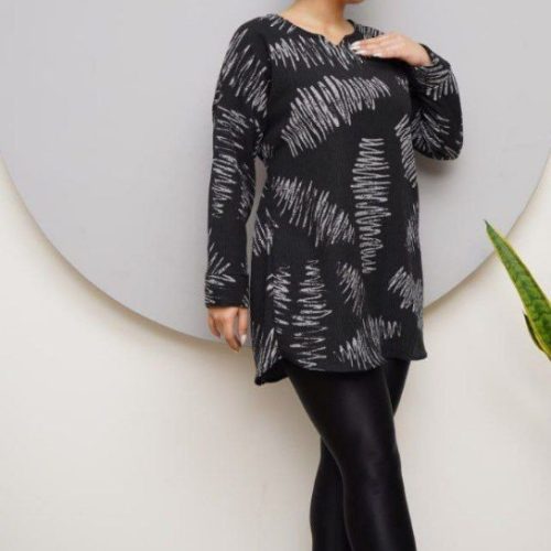 تونیک یقه منگوله دار زنانه کد 135739 - خرید تونیک زنانه عمده