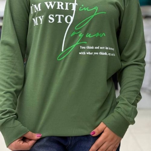 بلوز آستین دار چاپدار کد 137095 - خرید بلوز تک زنانه عمده