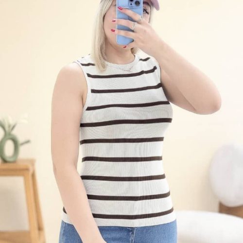 تاپ حلقه ای خطی کد 138967 - خرید تاپ و تیشرت زنانه عمده