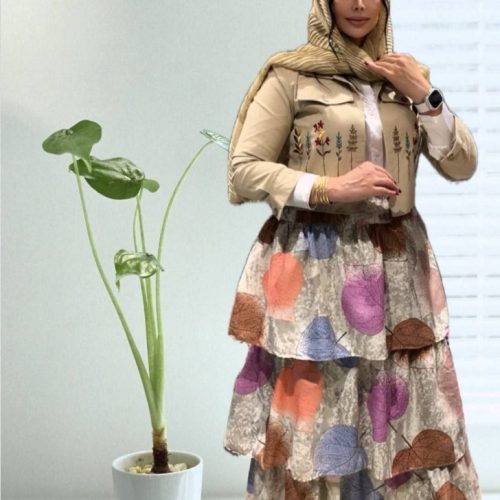 خرید عمده دامن سه طبقه نخی زنانه - ساحلی زنانه عمده